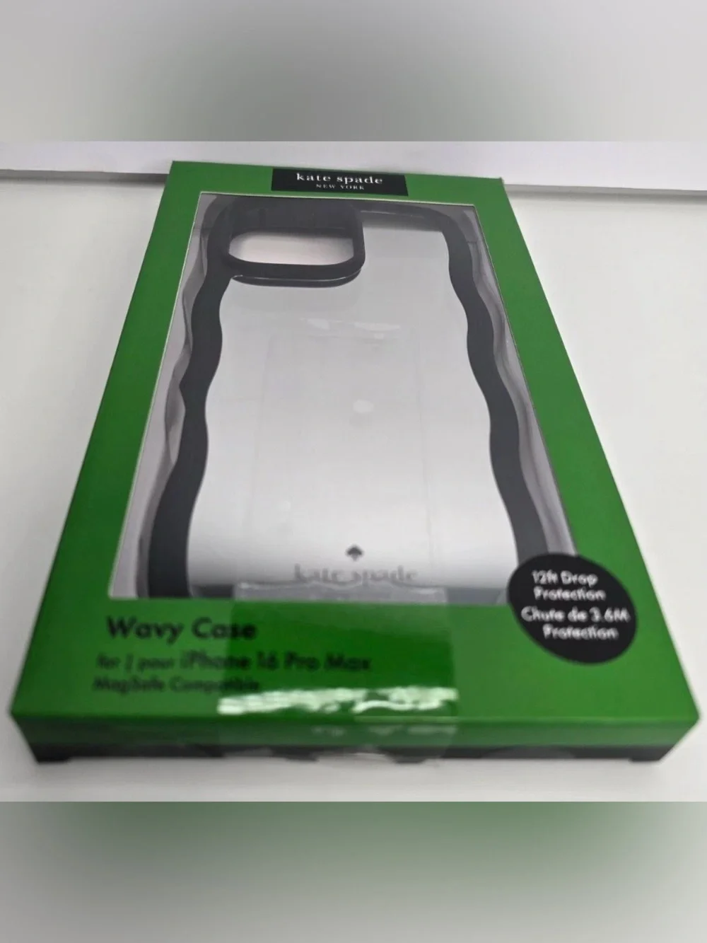 Kate Spade ♠️ New York IPHONE 16 Pro Max Black Wavy With Mirror back  New
